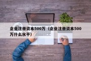 企业注册资本500万（企业注册资本500万什么水平）